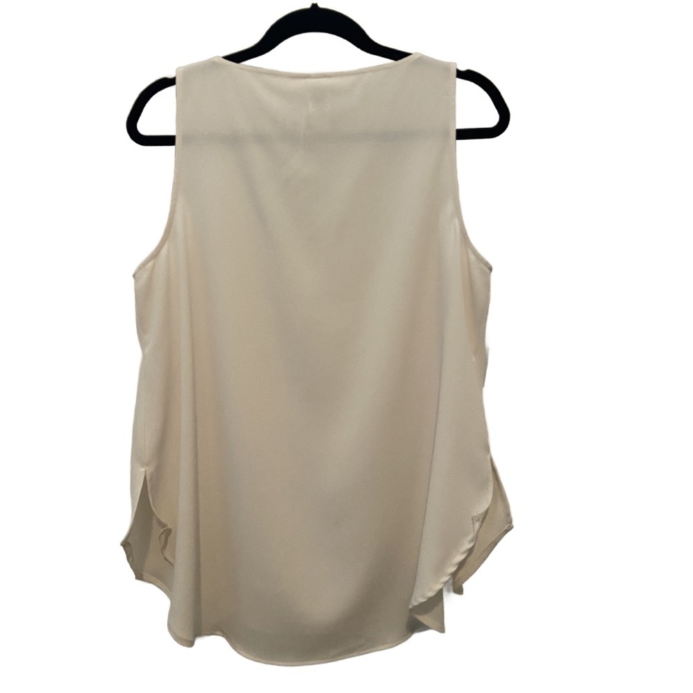 MarlaWynne Wynne Layers Crepe Georgette Shirttail Tank Top Canvas Ivory M New - Picture 3 of 13